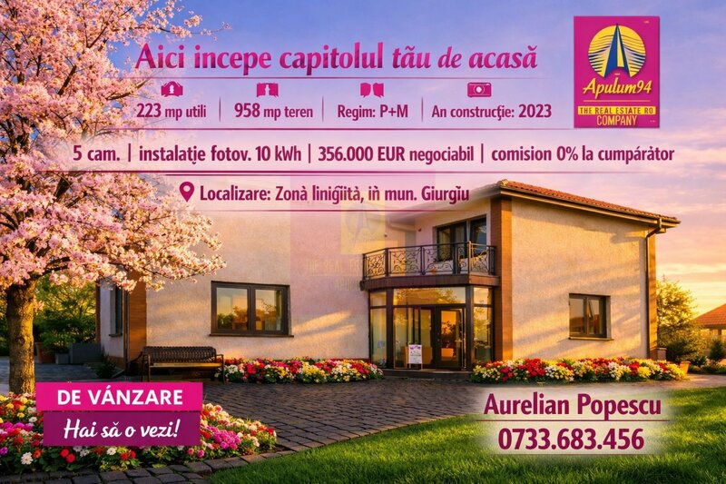 GIURGIU - SE VINDE CASA P+M 5 CAM